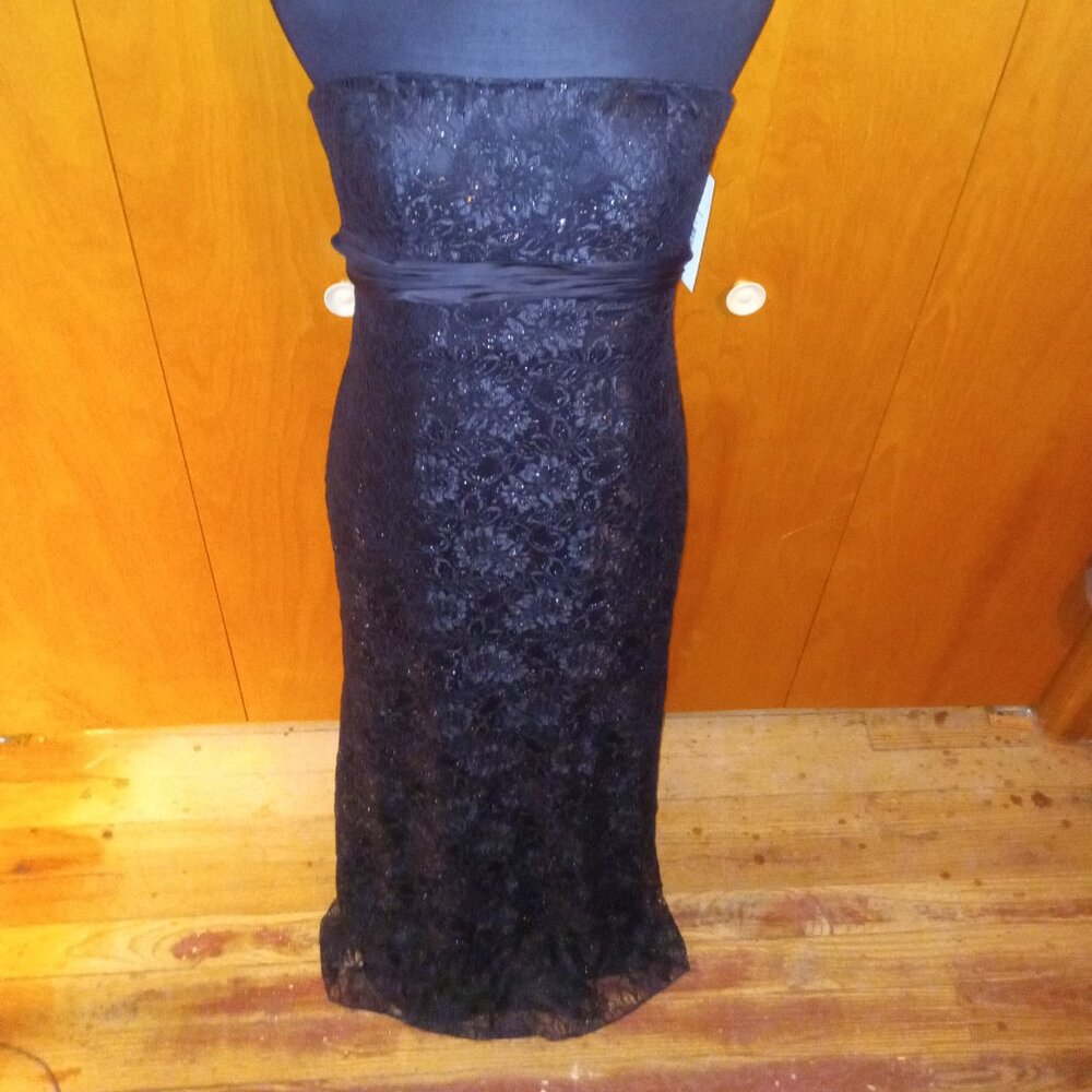 NWT Badgley Mishka Black Lace Evening Dress